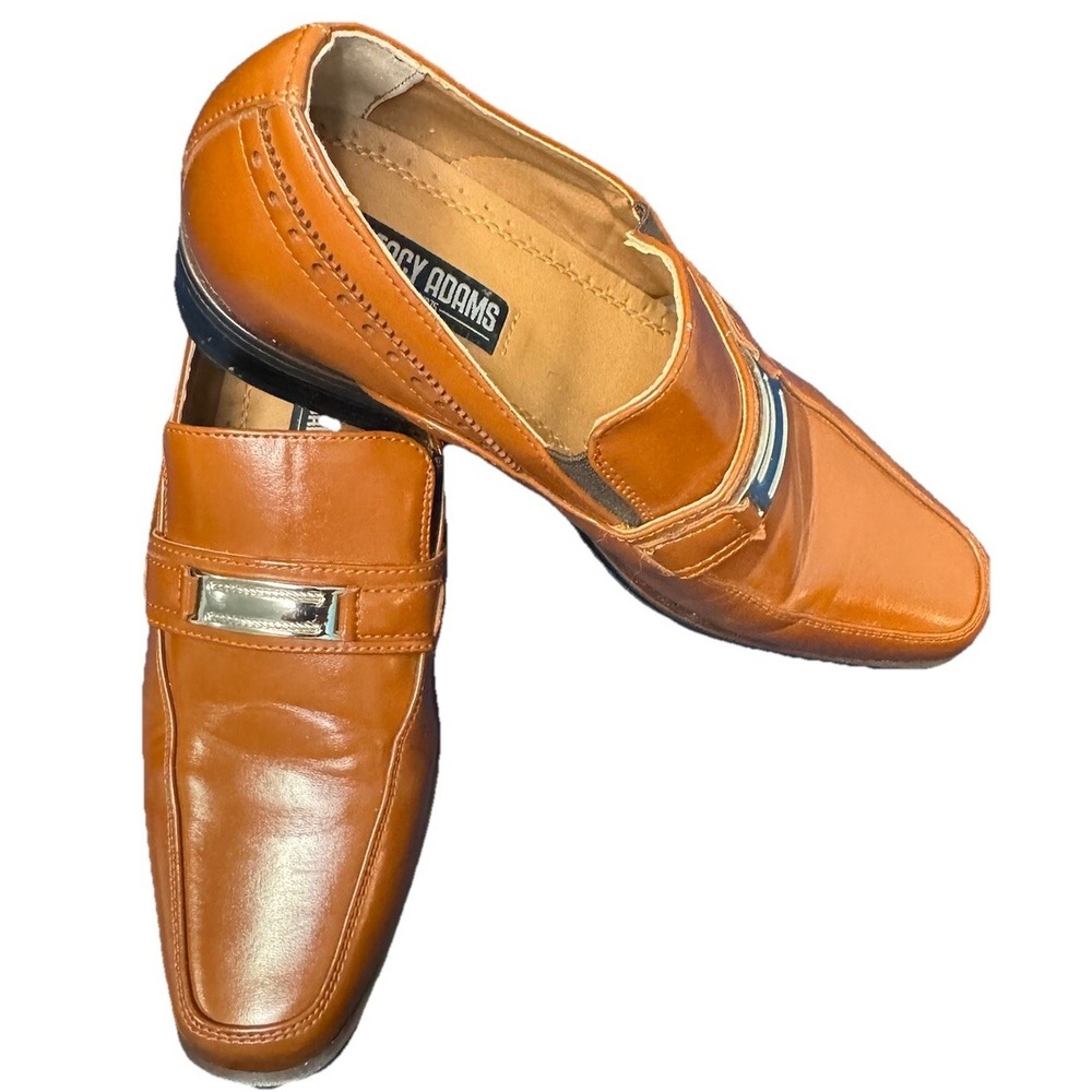 Stacy Adams Boy's Brown Loafers Size 3M Slip On Dress Shoe Very Good Condition